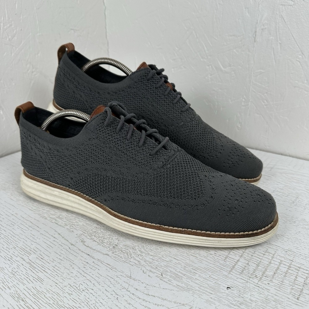 Cole Haan Men's 12‎ Stitchlite Wingtip Knit Oxford Casual Dress Shoes Gray